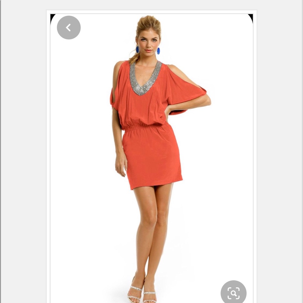 Nicole Miller | Atelier Silk Coral Dress Size M
